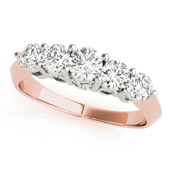Prong Set Half Eternity Ring in Gold & Platinum