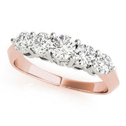 Prong Set Half Eternity Ring in Gold & Platinum