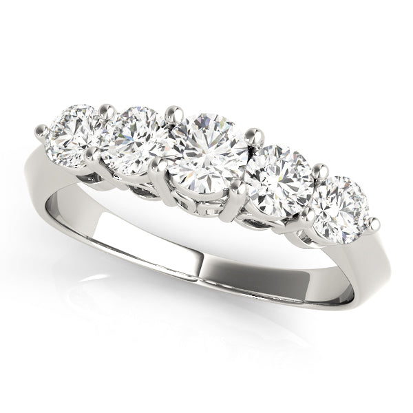 Prong Set Half Eternity Ring in Gold & Platinum