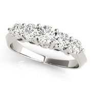 Prong Set Half Eternity Ring in Gold & Platinum