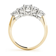 Prong Set Half Eternity Ring in Gold & Platinum