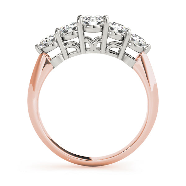 Prong Set Half Eternity Ring in Gold & Platinum