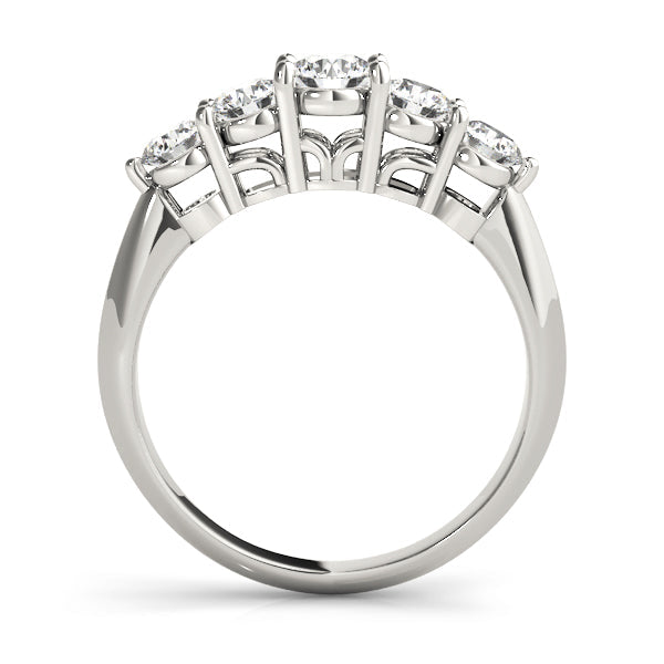 Prong Set Half Eternity Ring in Gold & Platinum