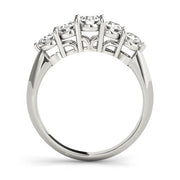 Prong Set Half Eternity Ring in Gold & Platinum