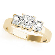 Princess Cut Three Stone Diamond Ring in 10K/14K gold and platinum with certified lab-grown or natural diamonds