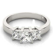 Princess Cut Three Stone Diamond Ring in 10K/14K gold and platinum with certified lab-grown or natural diamonds