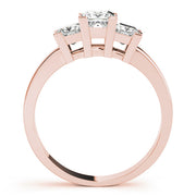 Princess Cut Three Stone Diamond Ring in 10K/14K gold and platinum with certified lab-grown or natural diamonds