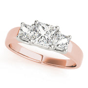 Princess Diamond Three Stone Ring in 10K/14K gold and platinum with certified lab-grown or natural diamonds