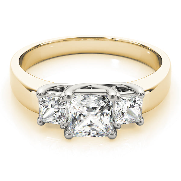Princess Diamond Three Stone Ring in 10K/14K gold and platinum with certified lab-grown or natural diamonds