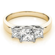 Princess Diamond Three Stone Ring in 10K/14K gold and platinum with certified lab-grown or natural diamonds