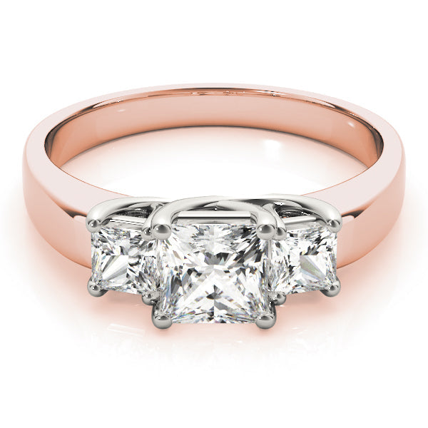 Princess Diamond Three Stone Ring in 10K/14K gold and platinum with certified lab-grown or natural diamonds