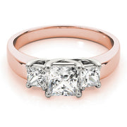 Princess Diamond Three Stone Ring in 10K/14K gold and platinum with certified lab-grown or natural diamonds