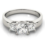 Princess Diamond Three Stone Ring in 10K/14K gold and platinum with certified lab-grown or natural diamonds