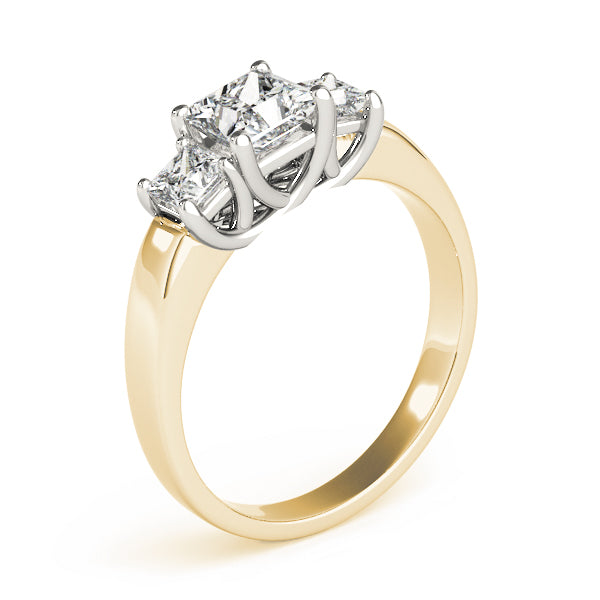 Princess Diamond Three Stone Ring in 10K/14K gold and platinum with certified lab-grown or natural diamonds