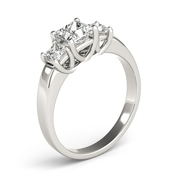 Princess Diamond Three Stone Ring in 10K/14K gold and platinum with certified lab-grown or natural diamonds