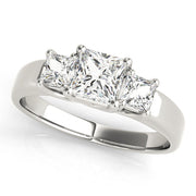 Princess Diamond Three Stone Ring in 10K/14K gold and platinum with certified lab-grown or natural diamonds