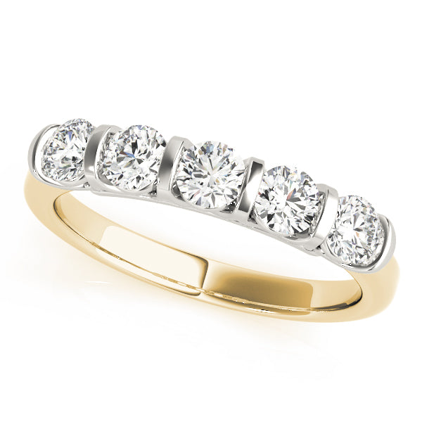 Bar Set Half Eternity Ring in 10K/14K gold and platinum with certified lab-grown or natural diamonds