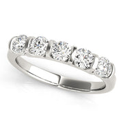 Bar Set Half Eternity Ring in Gold & Platinum