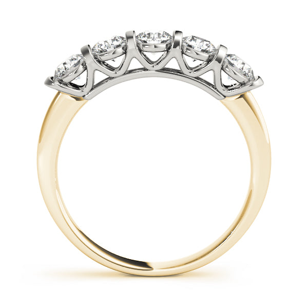 Bar Set Half Eternity Ring in Gold & Platinum