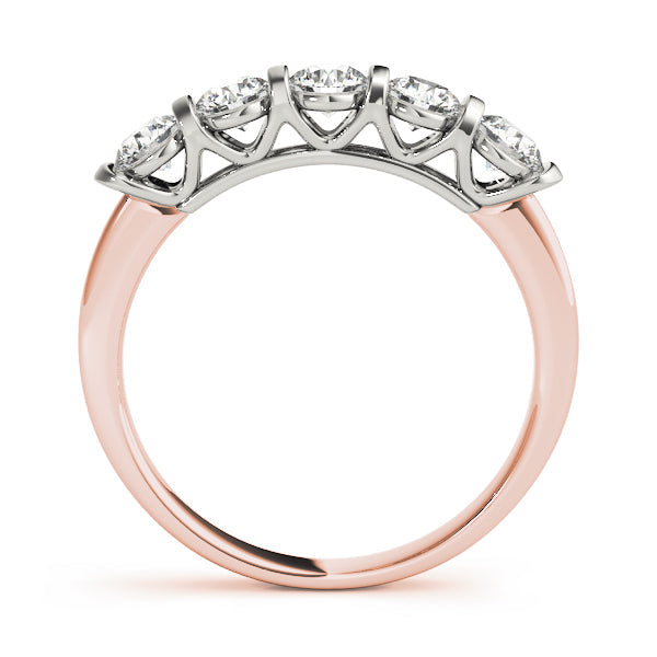 Bar Set Half Eternity Ring in Gold & Platinum