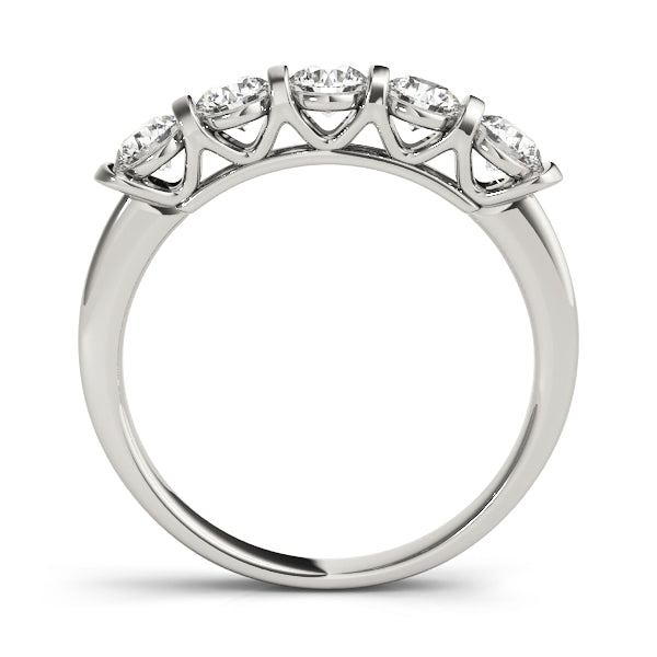 Bar Set Half Eternity Ring in Gold & Platinum