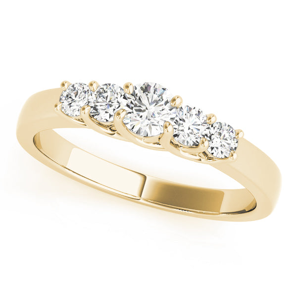 Prong Set Trellis Half Eternity Ring in 10K/14K gold and platinum with certified lab-grown or natural diamonds