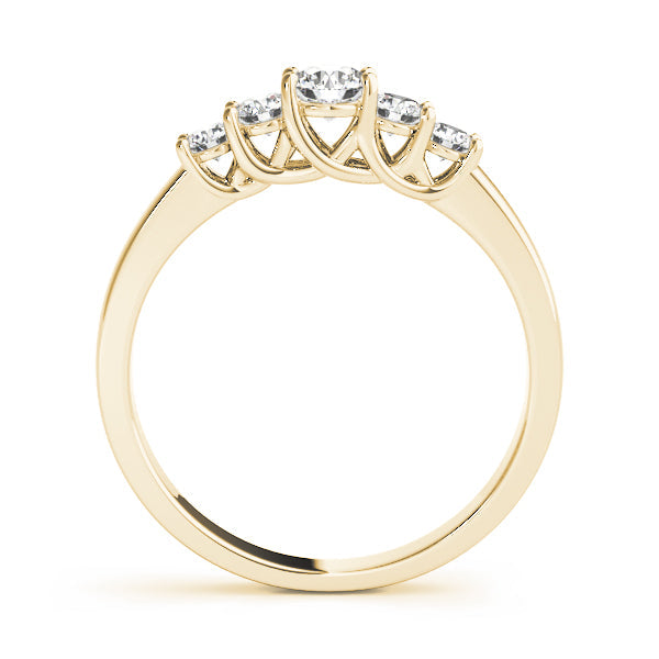 Prong Set Trellis Half Eternity Ring in Gold & Platinum