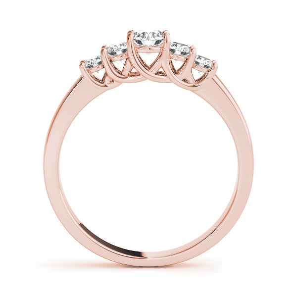 Prong Set Trellis Half Eternity Ring in Gold & Platinum