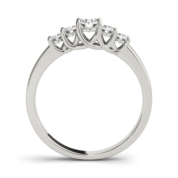 Prong Set Trellis Half Eternity Ring in Gold & Platinum