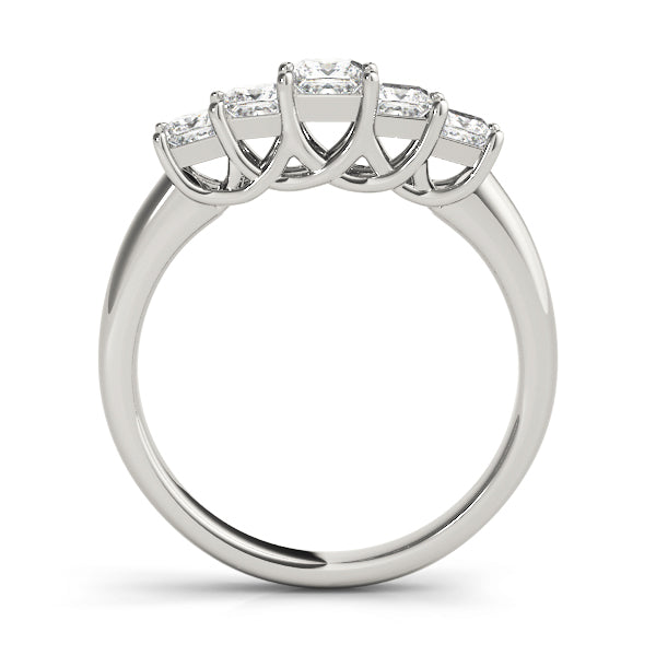 Fancy Princess Half Eternity Ring in Gold & Platinum