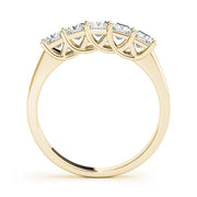 Fancy Trellis Princess-Cut Half Eternity Ring in Gold & Platinum