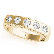 Bezel Set Half Eternity Ring in 10K/14K gold and platinum with certified lab-grown or natural diamonds
