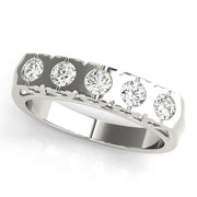 Bezel Set Half Eternity Ring in Gold & Platinum