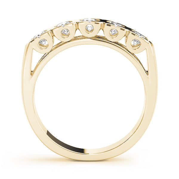Bezel Set Half Eternity Ring in Gold & Platinum