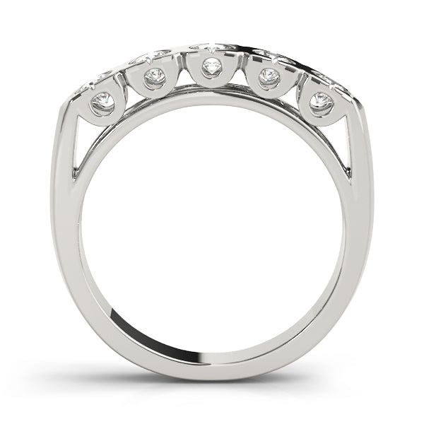 Bezel Set Half Eternity Ring in Gold & Platinum