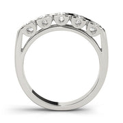 Bezel Set Half Eternity Ring in Gold & Platinum