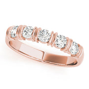 Bar Set Wedding Half Eternity Ring in Gold & Platinum