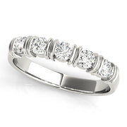Bar Set Wedding Half Eternity Ring in Gold & Platinum