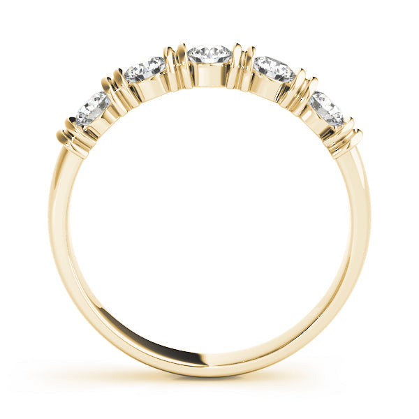 Bar Set Wedding Half Eternity Ring in Gold & Platinum