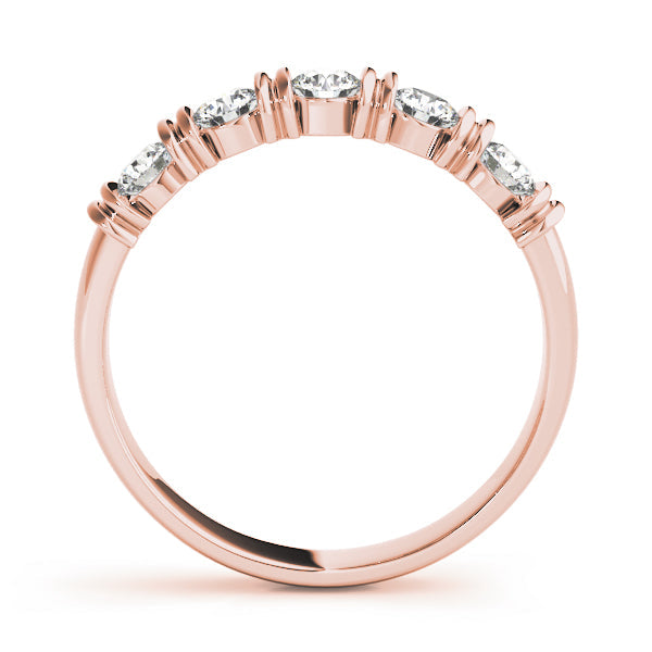 Bar Set Wedding Half Eternity Ring in Gold & Platinum