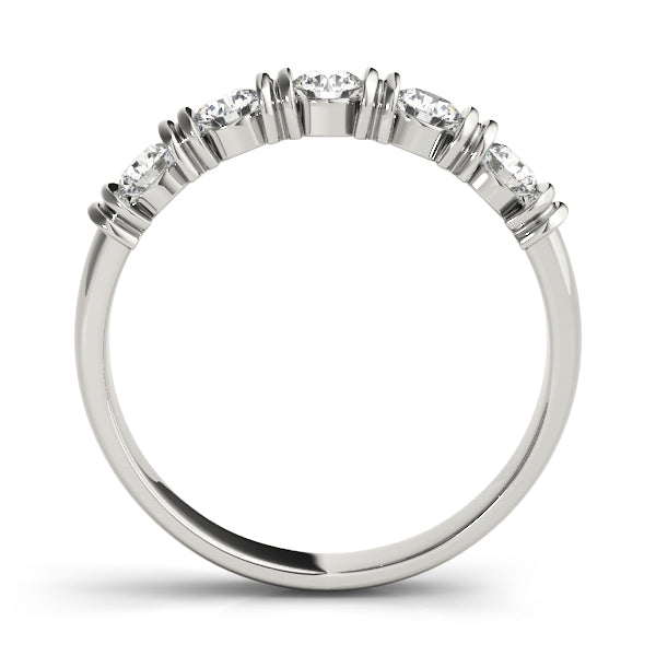 Bar Set Wedding Half Eternity Ring in Gold & Platinum