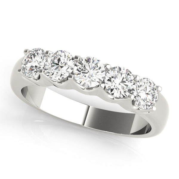 Shared Prong Set Half Eternity Ring in 10K/14K gold and platinum with certified lab-grown or natural diamonds
