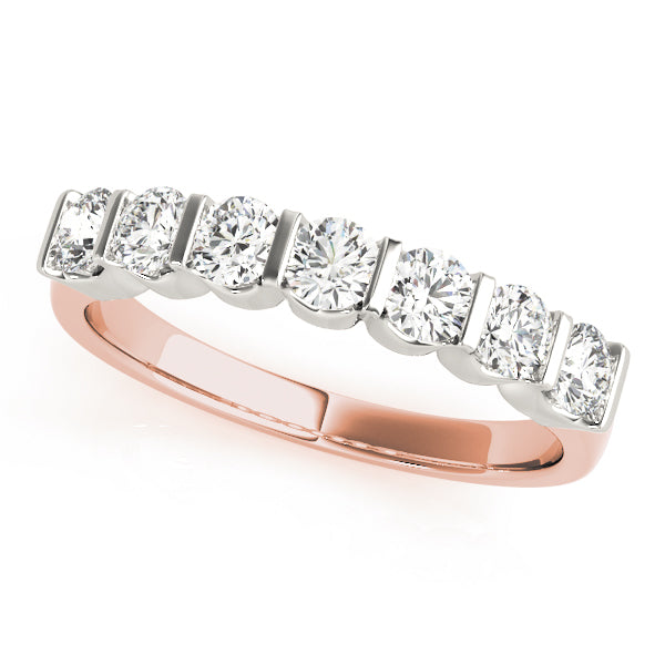 Bar Set Half Eternity Ring in Gold & Platinum