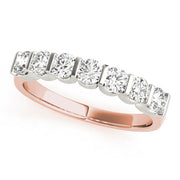 Bar Set Half Eternity Ring in Gold & Platinum
