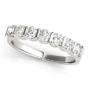 Bar Set Half Eternity Ring in Gold & Platinum
