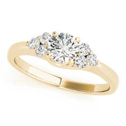 Noble Cluster Sides Round Diamond Engagement Ring in 10K/14K gold and platinum with certified lab-grown or natural diamonds