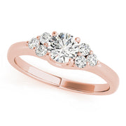 Noble Cluster Sides Round Diamond Engagement Ring in 10K/14K gold and platinum with certified lab-grown or natural diamonds