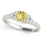 Noble Cluster Sides Round Diamond Engagement Ring in 10K/14K gold and platinum with certified lab-grown or natural diamonds