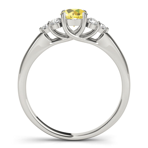 Noble Cluster Sides Round Diamond Engagement Ring in 10K/14K gold and platinum with certified lab-grown or natural diamonds