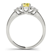 Noble Cluster Sides Round Diamond Engagement Ring in 10K/14K gold and platinum with certified lab-grown or natural diamonds